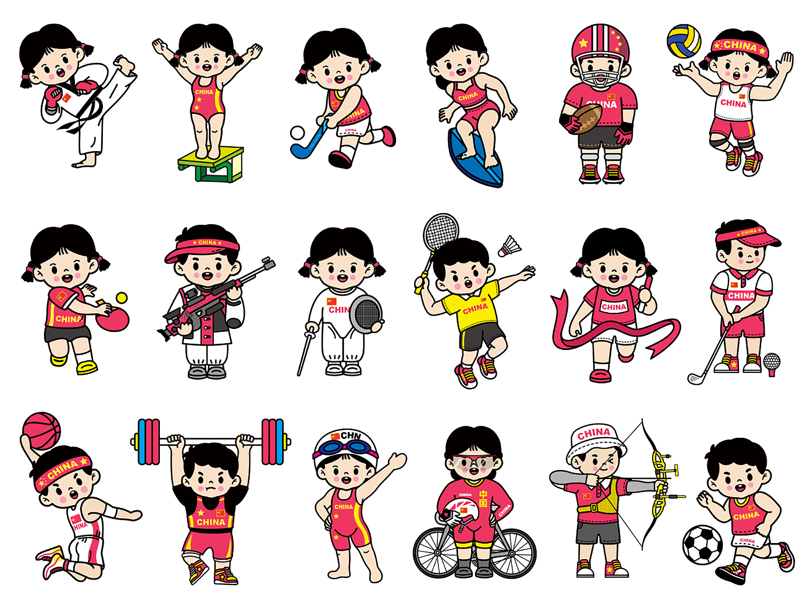 奥运运动项目卡通图片