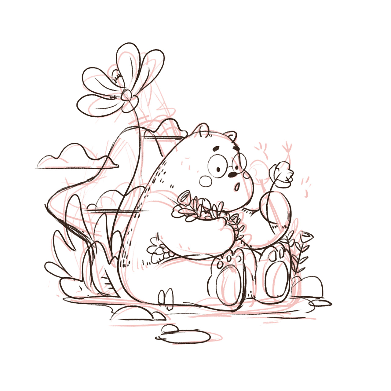 起个草稿,一只肥熊熊(*~(エ)~)