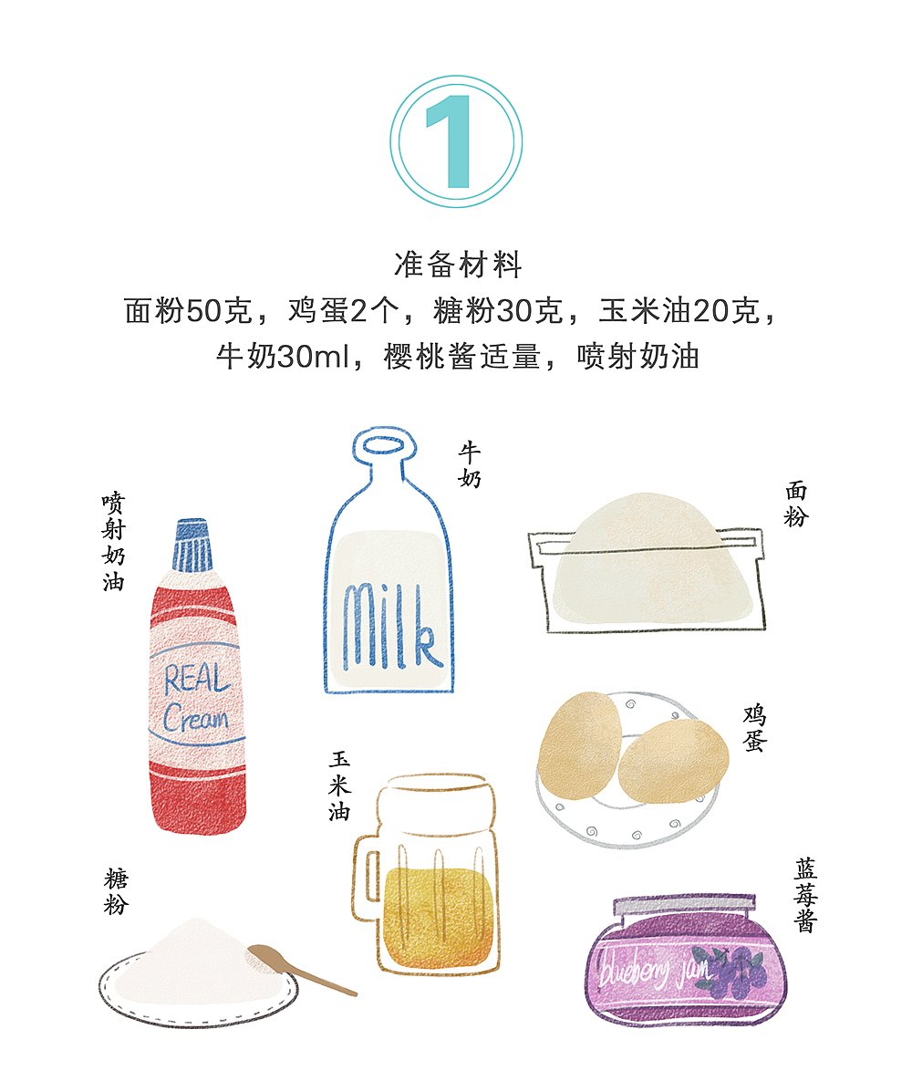 绘本食谱：樱花松饼（图ZMzM0MDI4ODA=） - 商业插画 - 站酷设计师檬太奇奇原创素材 - 站酷ZCOOL