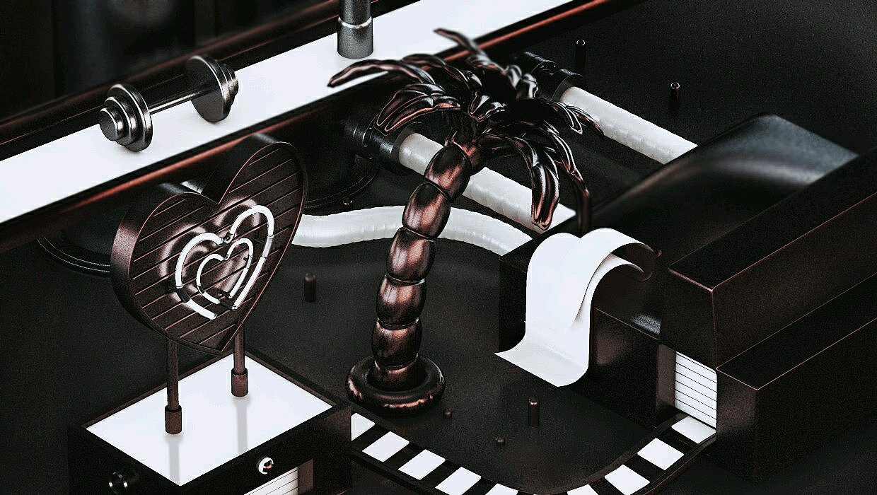 c4d椰子树小场景（图ZMTIwNTE3MjAw） - 其他三维 - 站酷设计师闲散设计叔原创素材 - 站酷ZCOOL