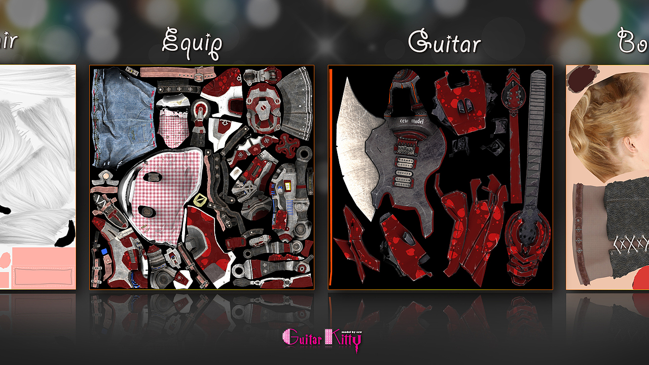 GuitarKitty ①（图ZMjA5NzUxNDQ=） - 人物/生物 - 站酷设计师Adam_陈原创素材 - 站酷ZCOOL