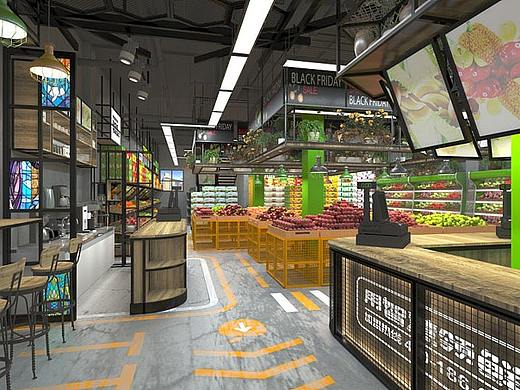 兰州连锁水果店装修设计图
