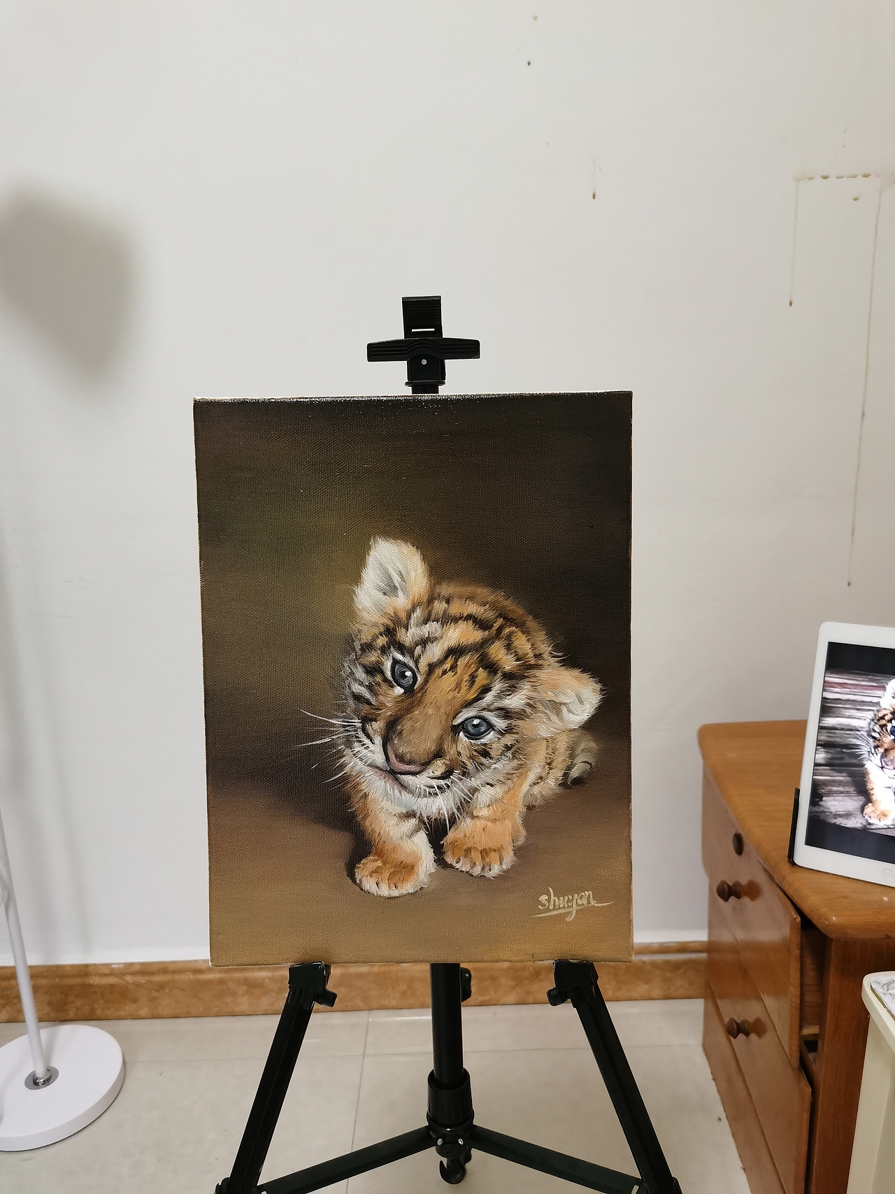 油畫—小老虎（圖ZMjc2NTI4OTMy） - 繪畫 - 站酷設計師Z572627219原創(chuàng)素材 - 站酷ZCOOL