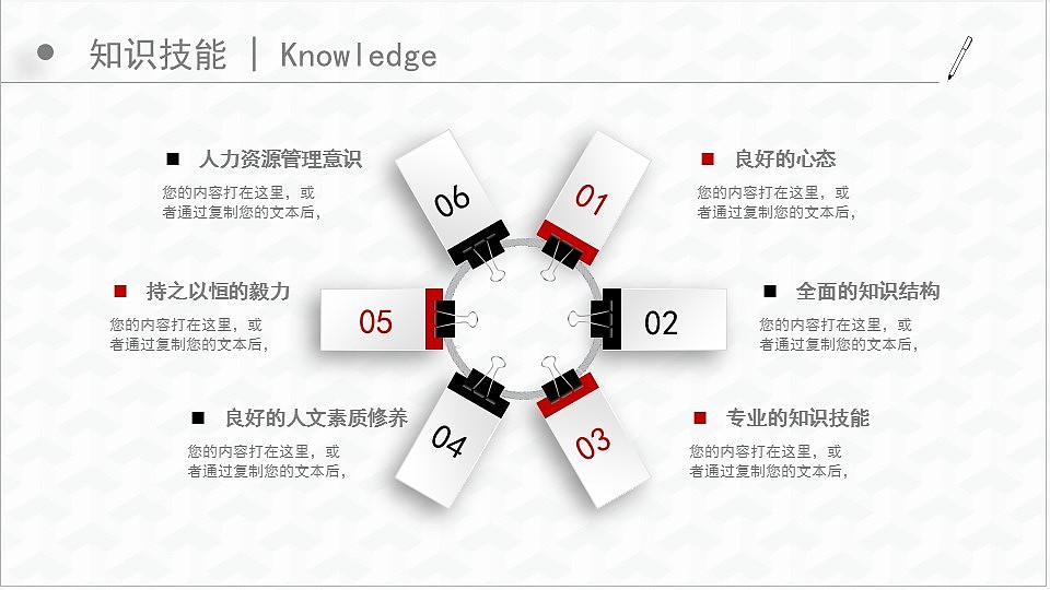 红色大气微粒体个人求职简历未来规划PPT模板