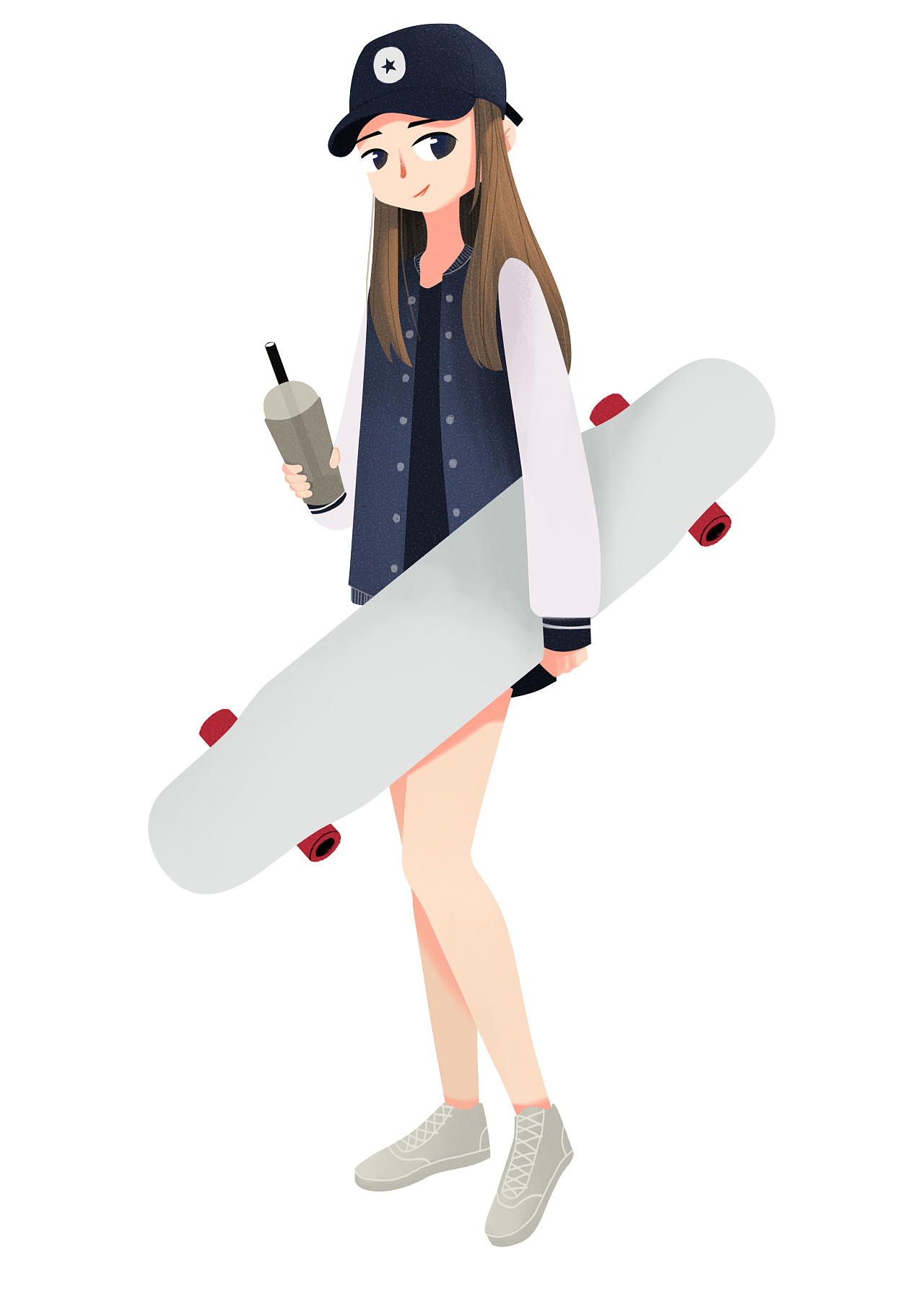 滑板女孩|插画|儿童插画|葉野野 - 原创作品 - 站酷 (ZCOOL)