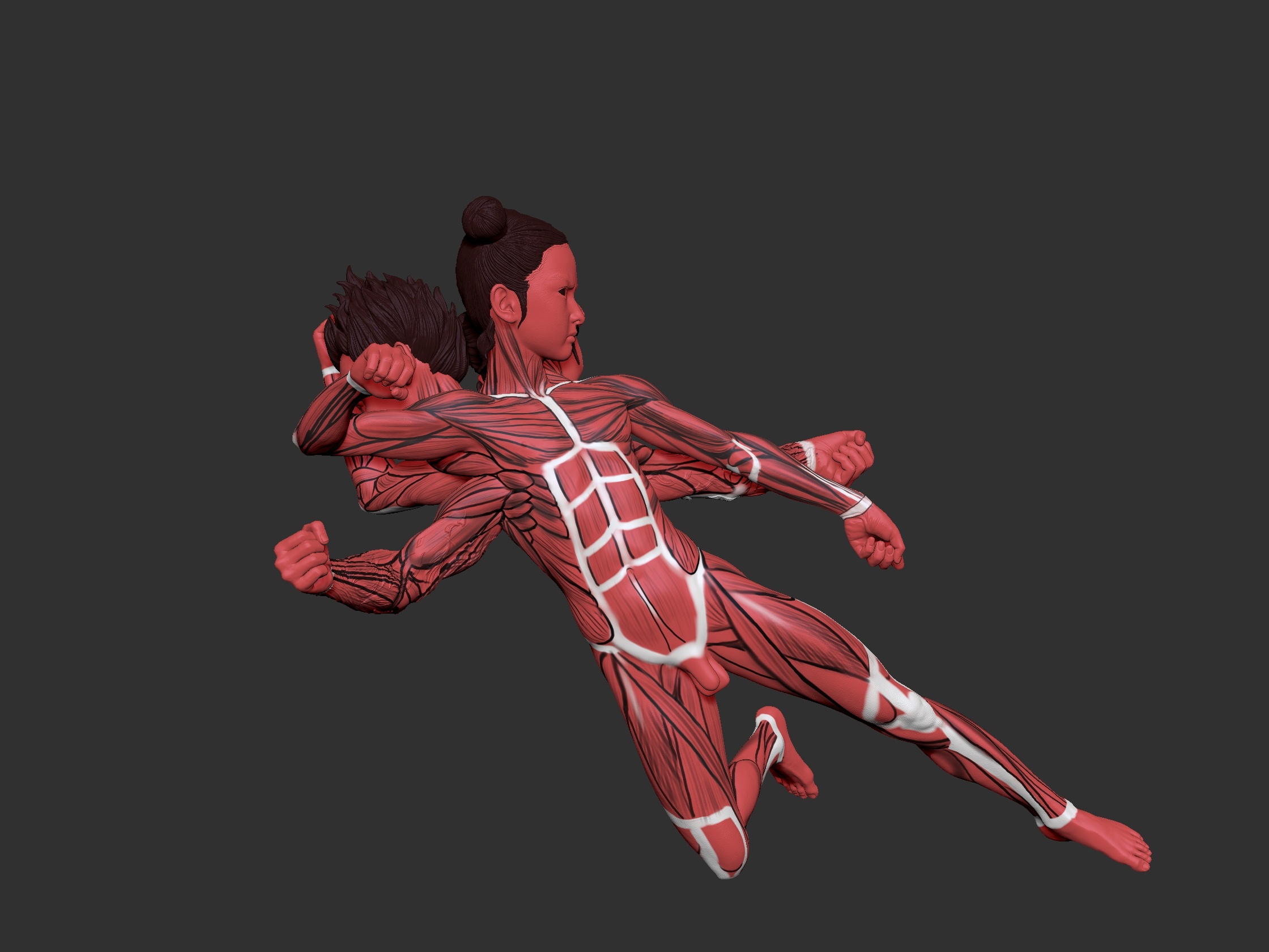 罗其胜作品 进击的哪吒肌肉渲染图!