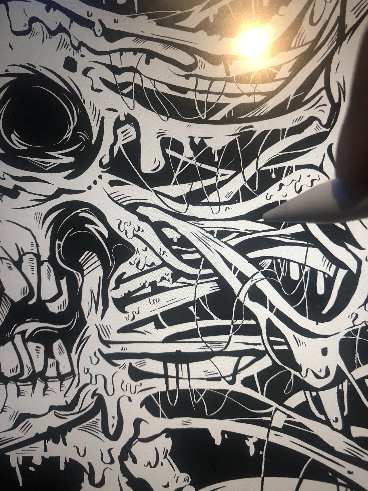 黑白插画 A brother or A murderer