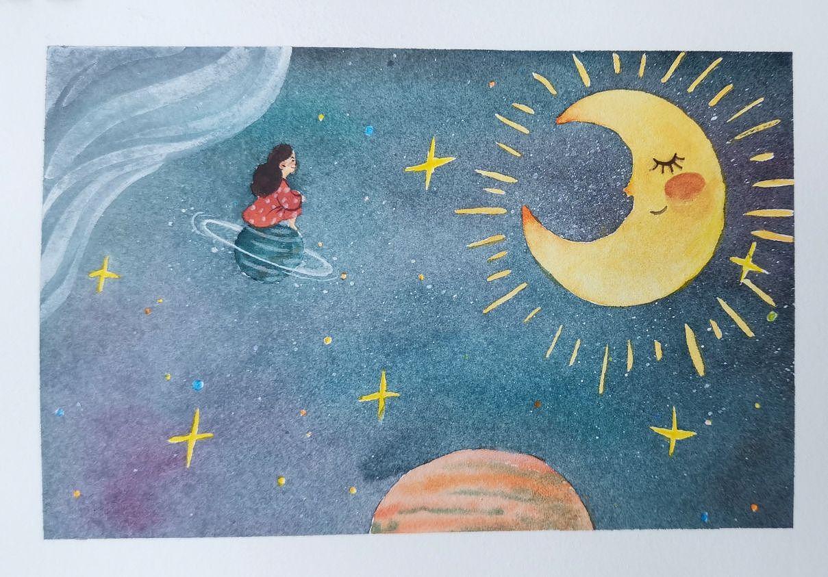 视爵水彩高级灰9月打卡——长安宫乐