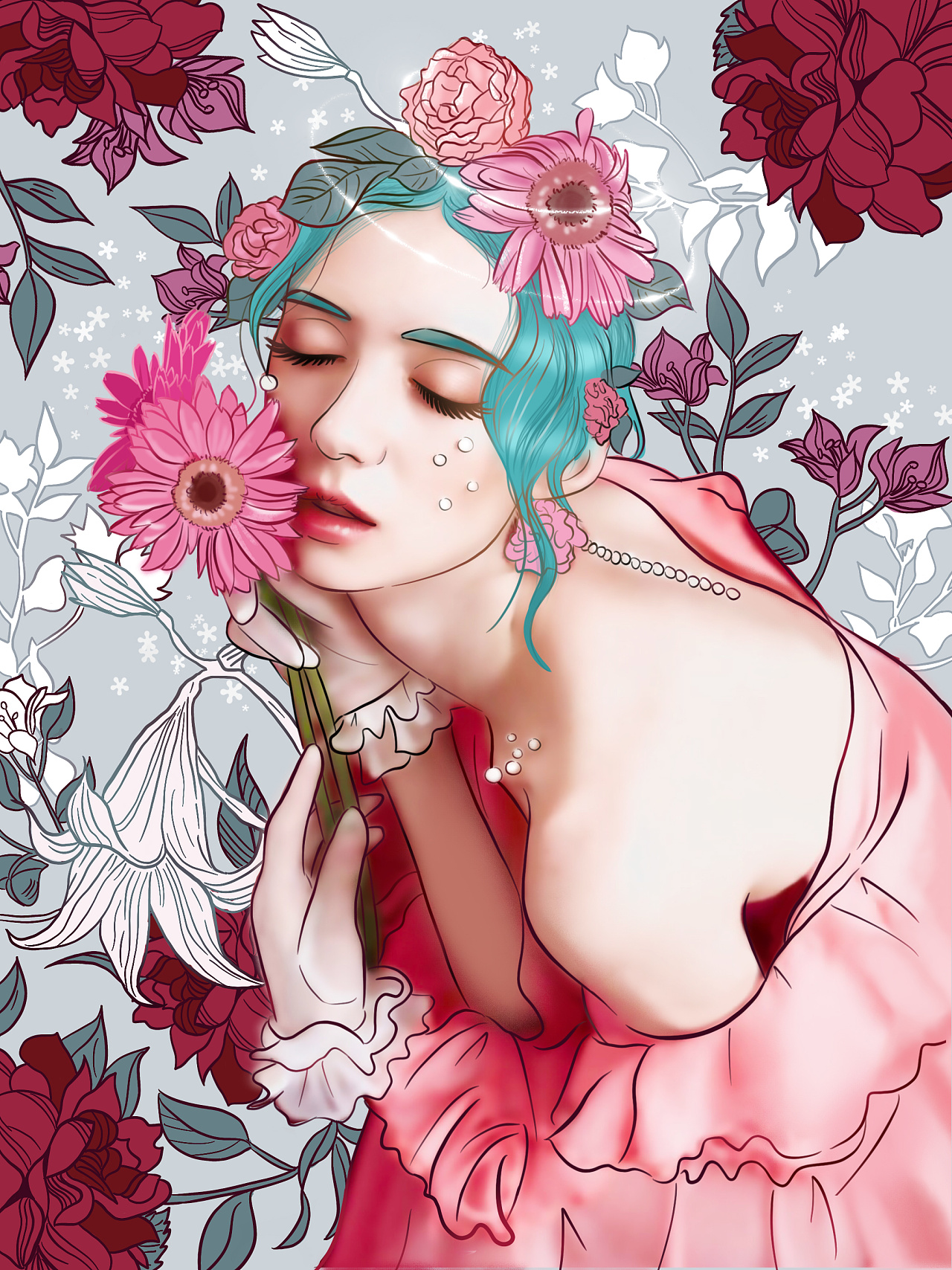 花花女孩|插画|商业插画|ttio - 原创作品 - 站酷 (zcool)