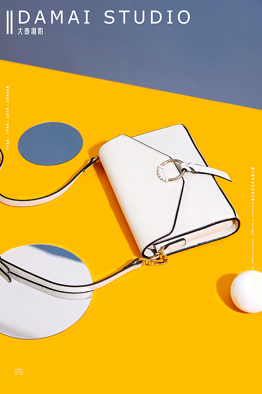 大麦摄影×女包拍摄 简约清新且干练 空间撞色风