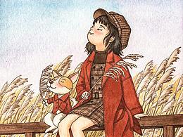 原創(chuàng)插畫——秋天的風(fēng)