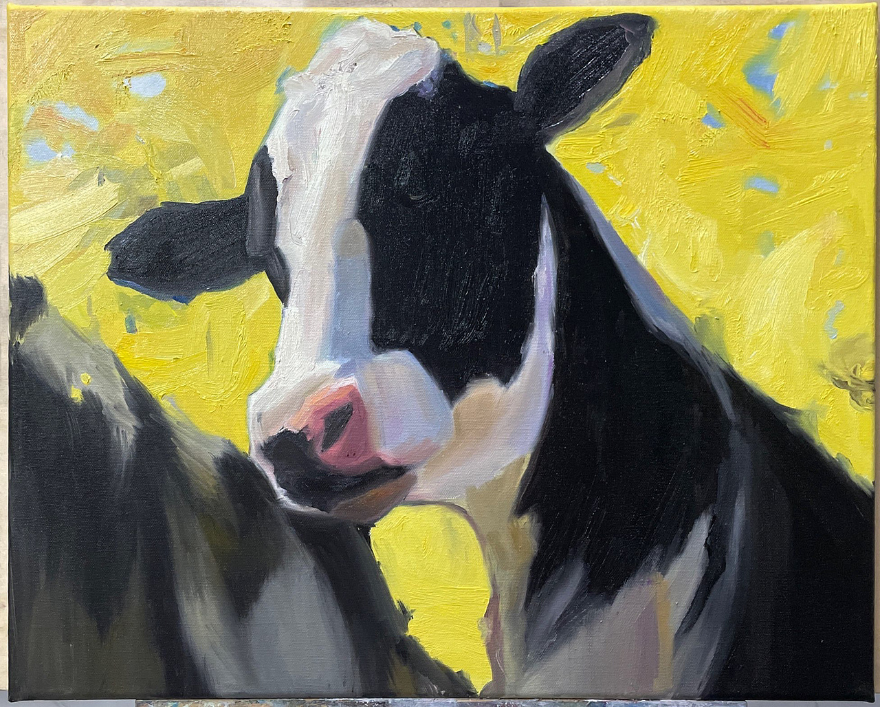 油画作品之/奶牛/大丰收/午睡