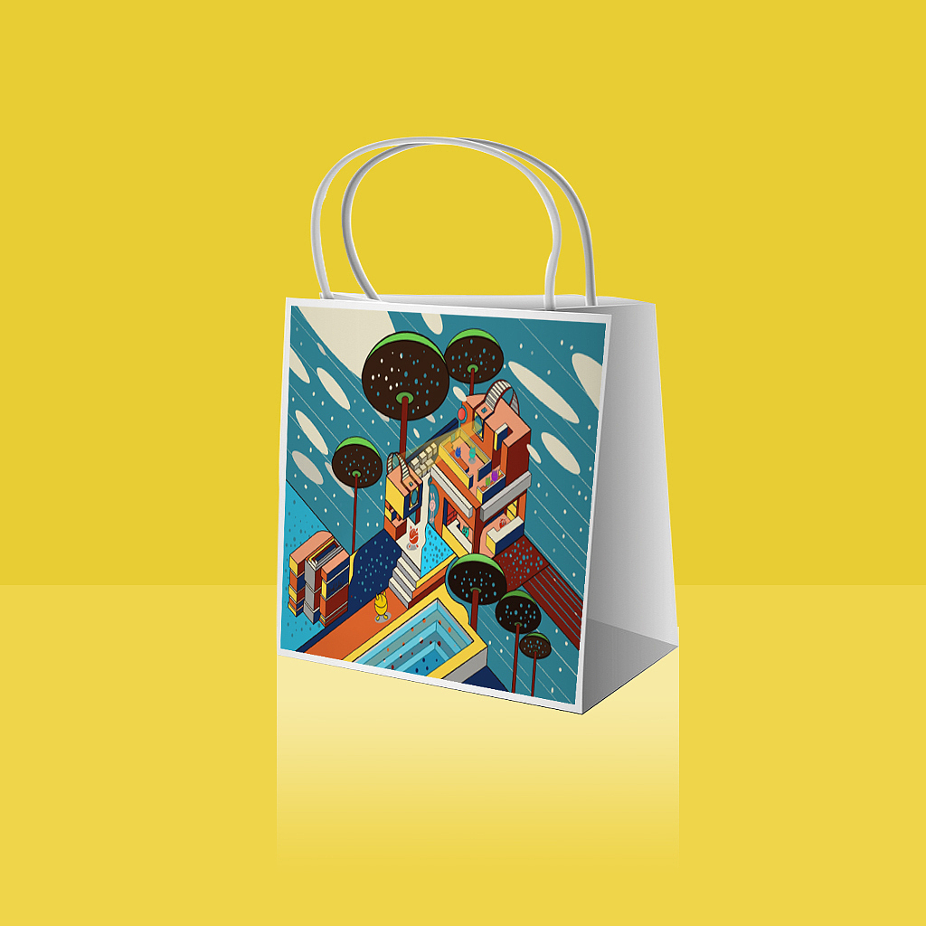 云間小鎮(zhèn)—blue and red（圖ZMjYzOTQxNDU2） - 商業(yè)插畫 - 站酷設(shè)計師BOOK巴克原創(chuàng)素材 - 站酷ZCOOL