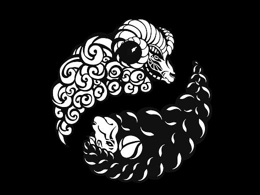 阴阳羊太极图与太阳神羊图