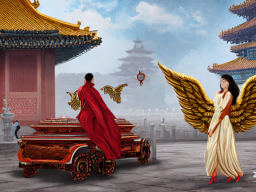 #AI创作实验室#我想在故宫里面开奔驰,旁边站个女生,