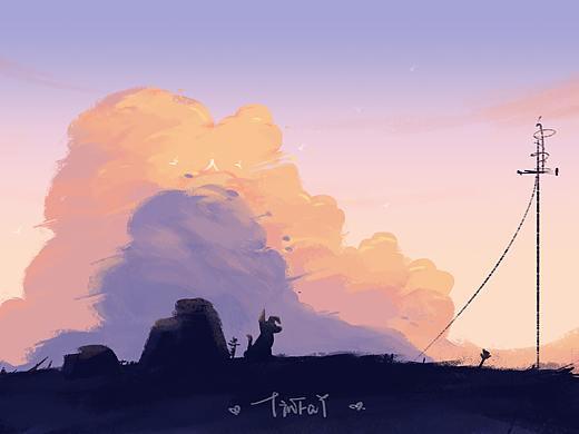 天空插画练习