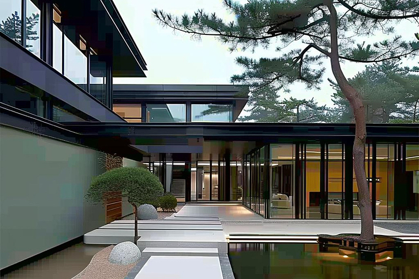 民宿酒店的东方现代化风格