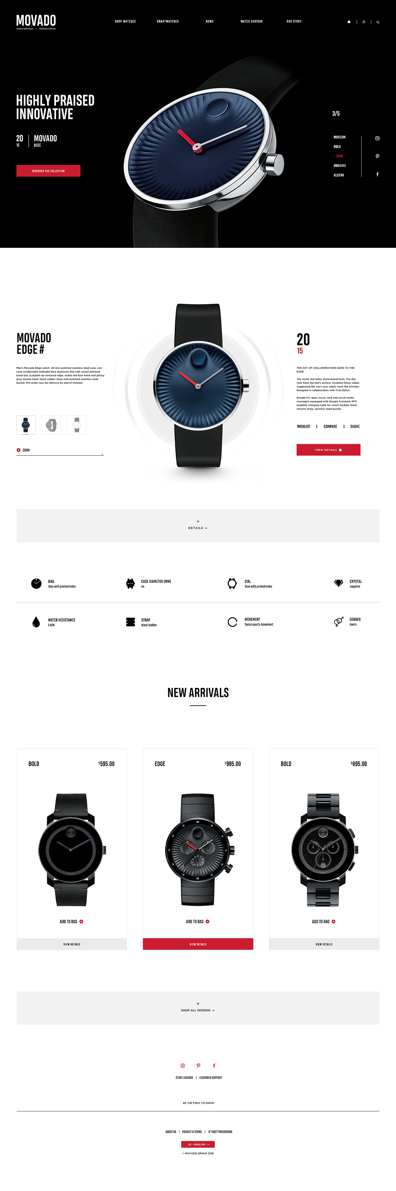 Movado Website Redesign#（图ZMTA4NzUwNTA0） - 企业官网 - 站酷设计师Sawyerchan原创素材 - 站酷ZCOOL