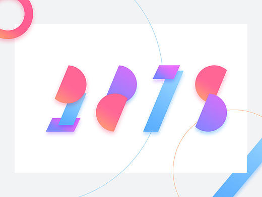 渐变风格2018创意字体海报-练习