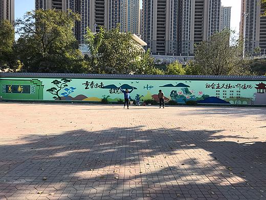 农村文化墙彩绘 文化墙墙体彩绘