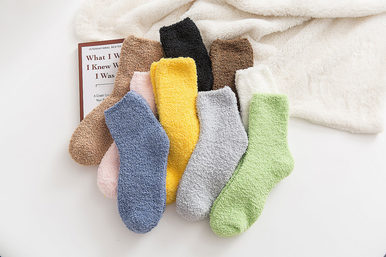 2019秋冬加厚女袜睡眠袜摇粒绒袜子加厚地板袜