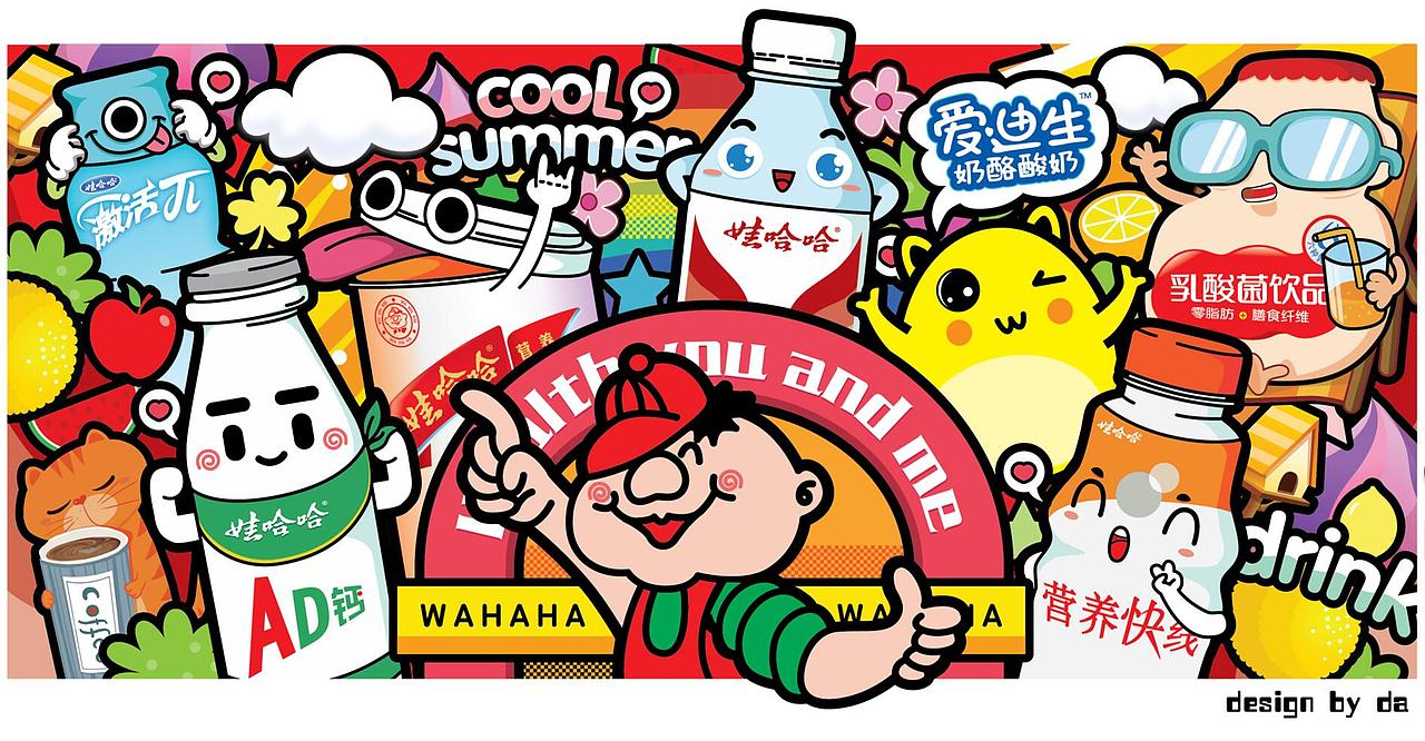 以娃哈哈集团吉祥物为主题 话说这个爱笑的娃娃好久没出现了 所以自己