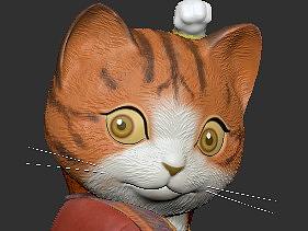 数字雕塑 功夫猫 