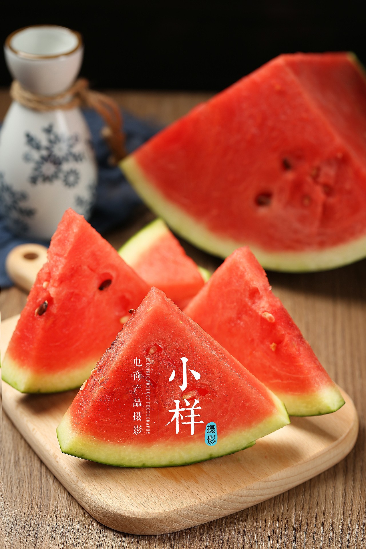 一个大西瓜,一刀切开花|摄影|产品摄影|会修图的小样_原创作品-站酷