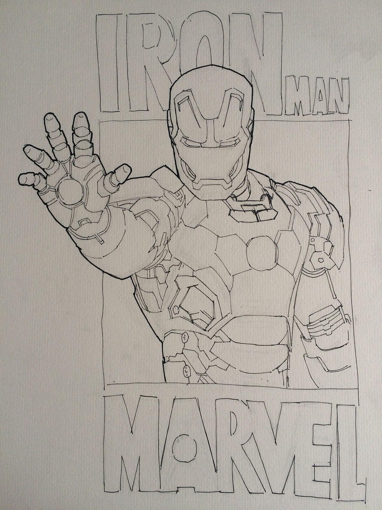 初学 马克笔手绘 钢铁侠