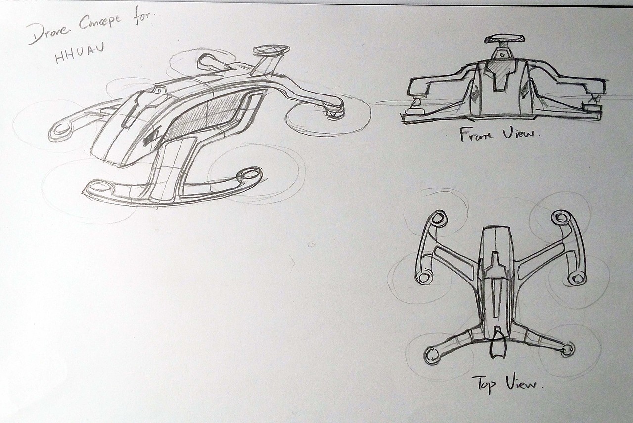 无人机手绘概念稿（图ZNTUzMDkzODg=） - 概念设定 - 站酷设计师花_小花原创素材 - 站酷ZCOOL