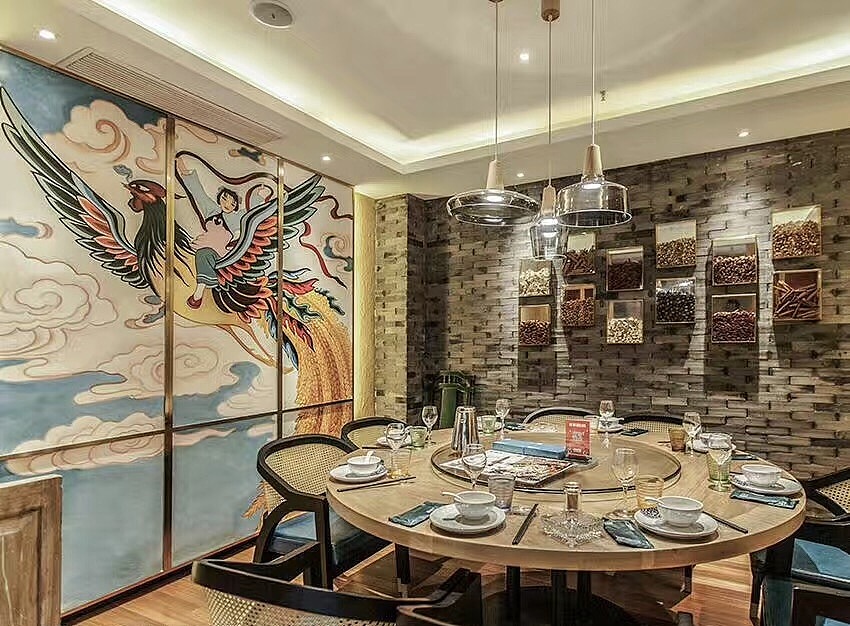 餐厅墙绘作品（图ZODkwMDY1MjQ=） - 新锐潮流插画 - 站酷设计师南京图灵领悟原创素材 - 站酷ZCOOL