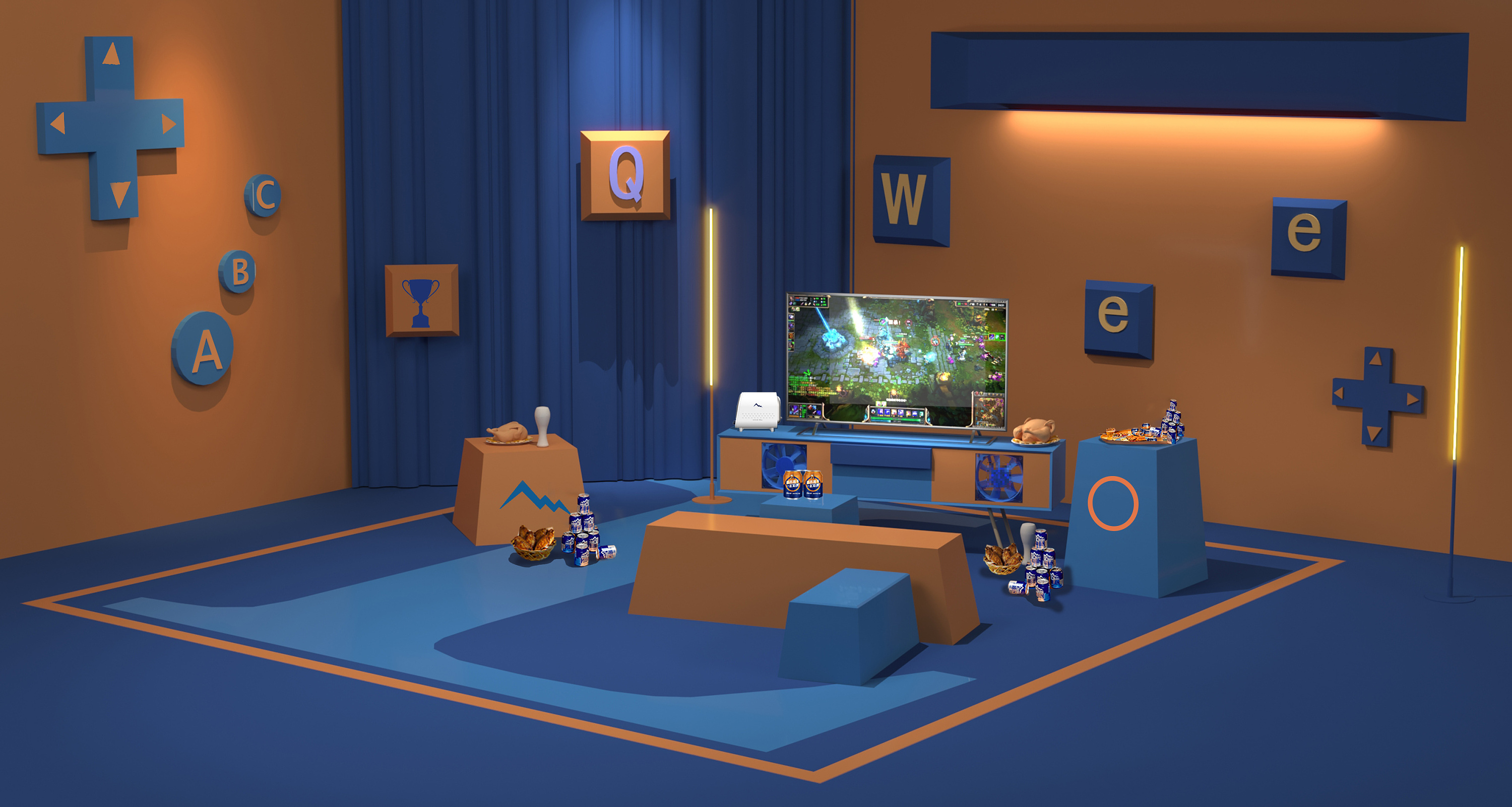 九阳&哈啤 宅家快乐自造机 广告片场景设计