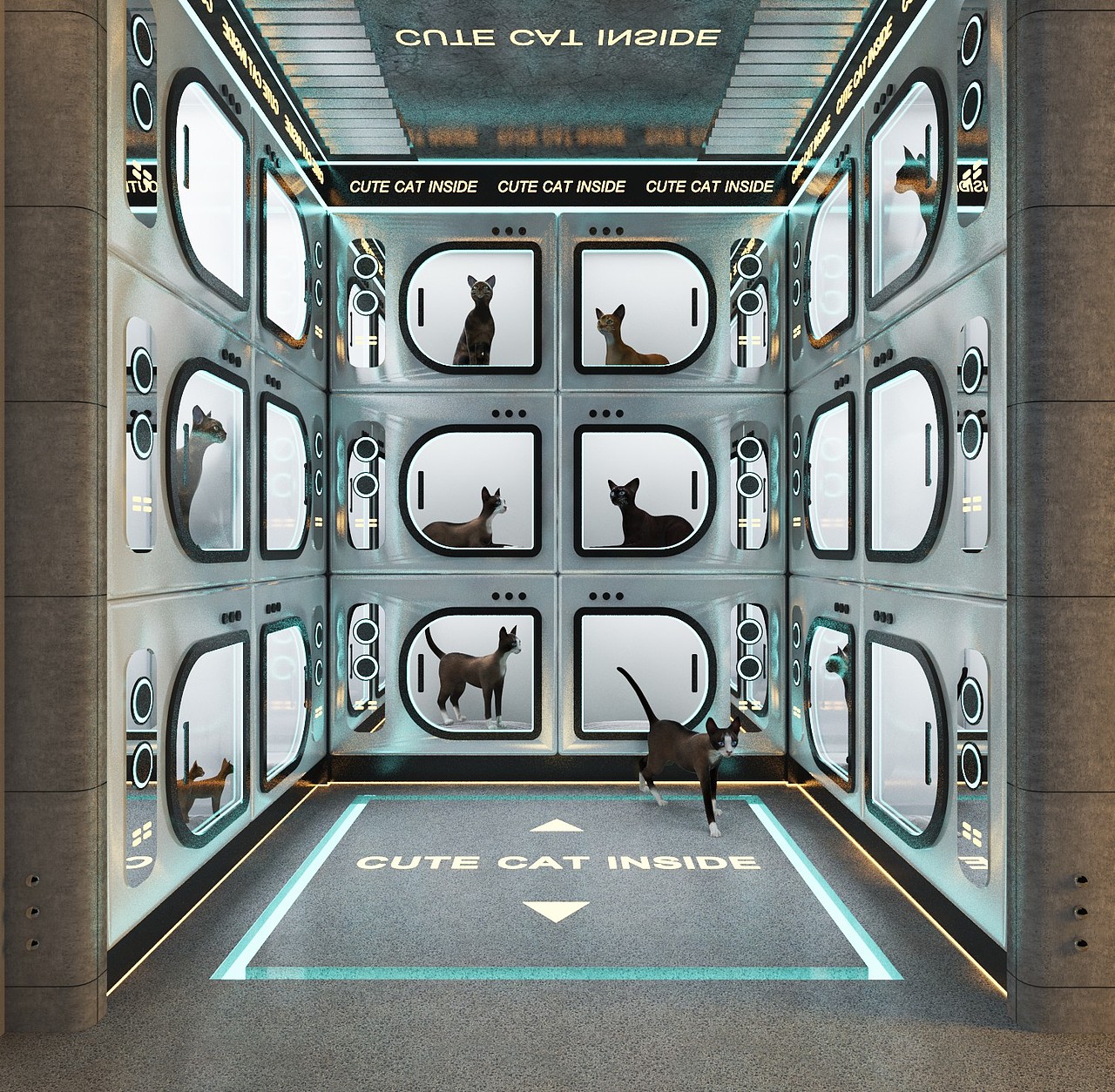 网红猫馆概念设计（图ZMzE4ODUyMjM2） - 建筑/空间 - 站酷设计师叉烧云吞面原创素材 - 站酷ZCOOL