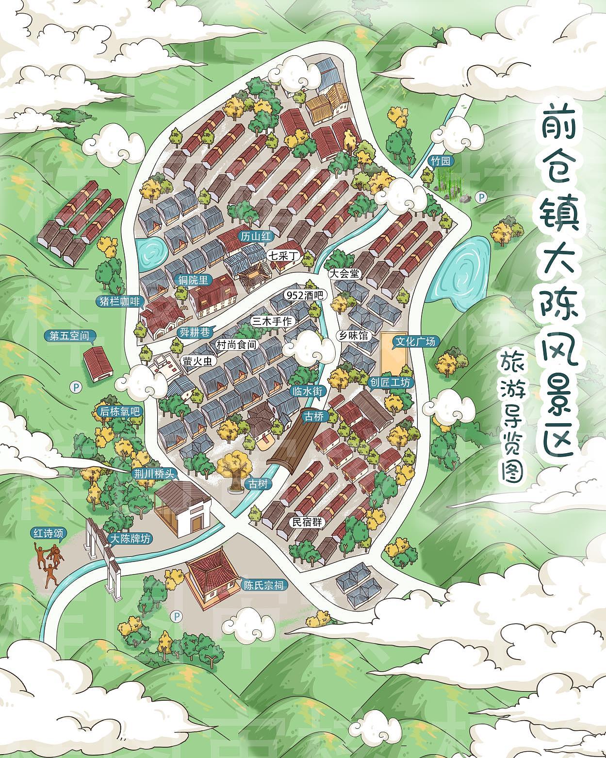 永康市.大陈风景区.手绘地图定制小程序h5设计制作（图ZMjM1NTc2NTQ0） - 商业插画 - 站酷设计师手绘地图原创素材 - 站酷ZCOOL