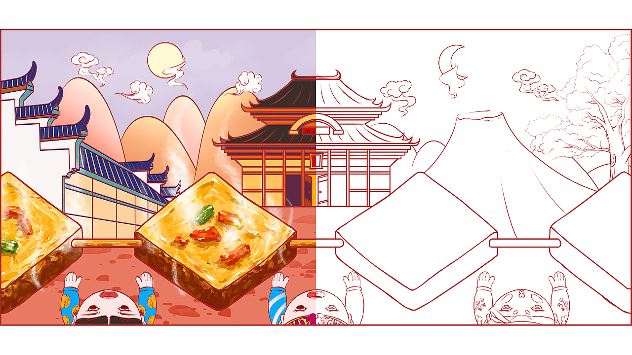 徽州富硒豆干插画包装
