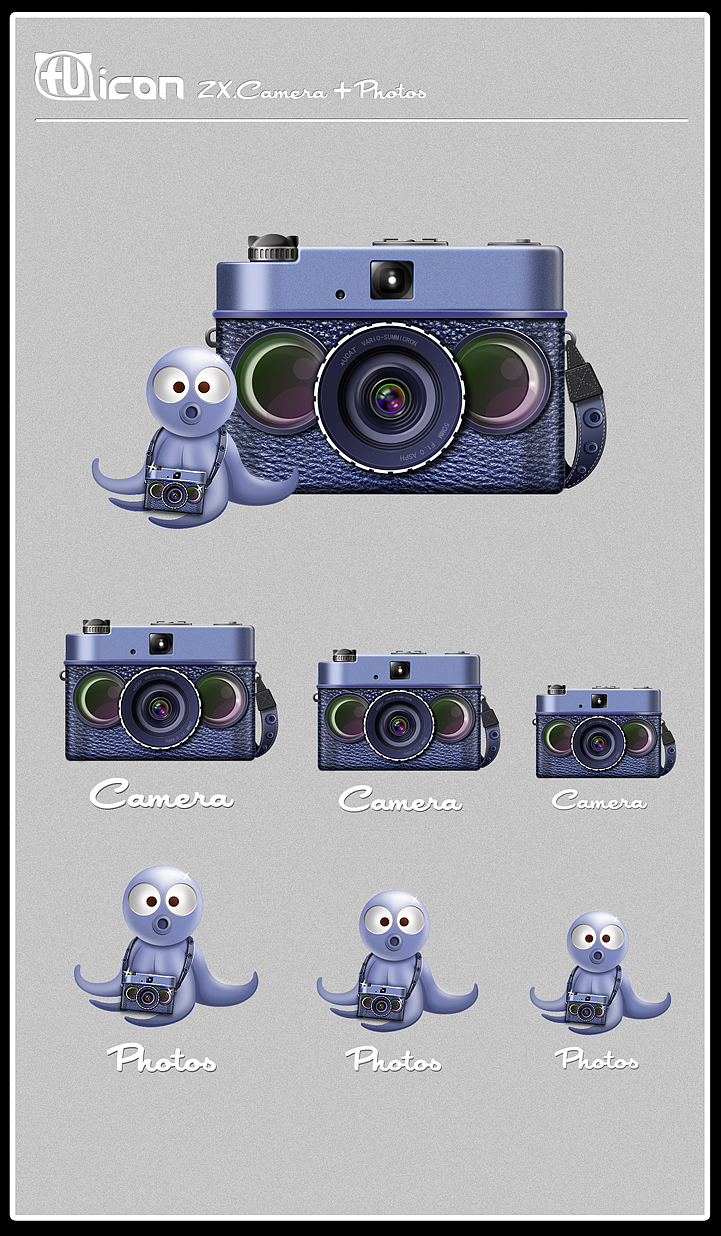 章鱼相机+相集ICON（图ZMjgyNzE0OA==） - 图标 - 站酷设计师加U猫原创素材 - 站酷ZCOOL