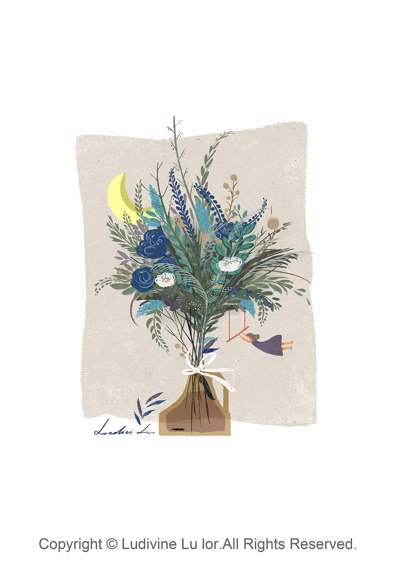 拥抱一束春天（图ZMjA2Mjk0ODg4） - 商业插画 - 站酷设计师转转ludivine原创素材 - 站酷ZCOOL