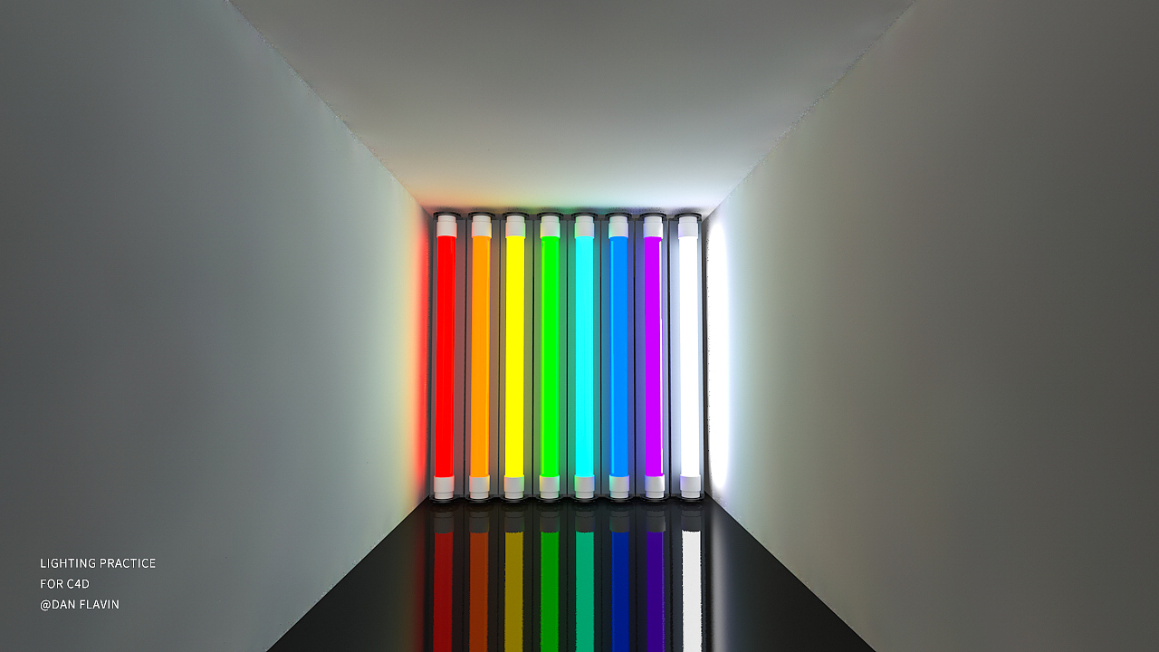 C4D 材质灯光日光灯练习1