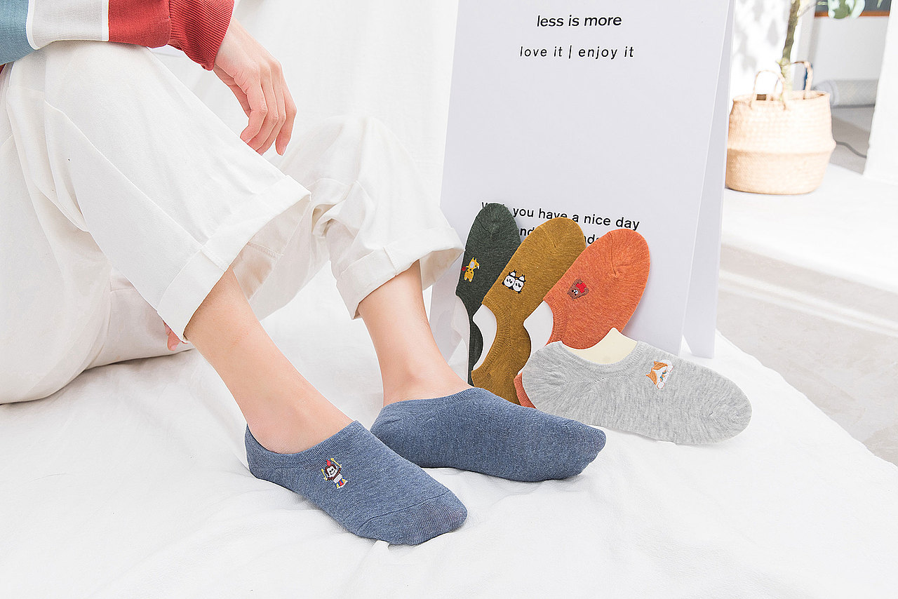 2020春夏刺绣隐形袜女袜短袜日系INS