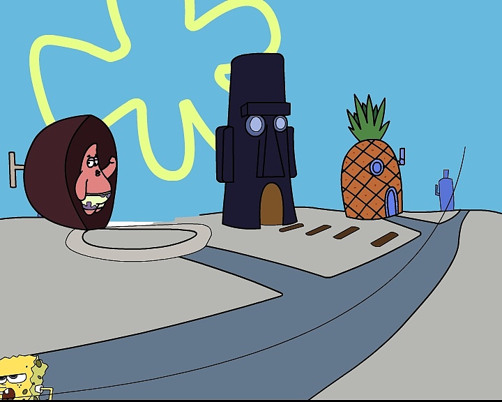 海绵宝宝与胖大星的二维动画