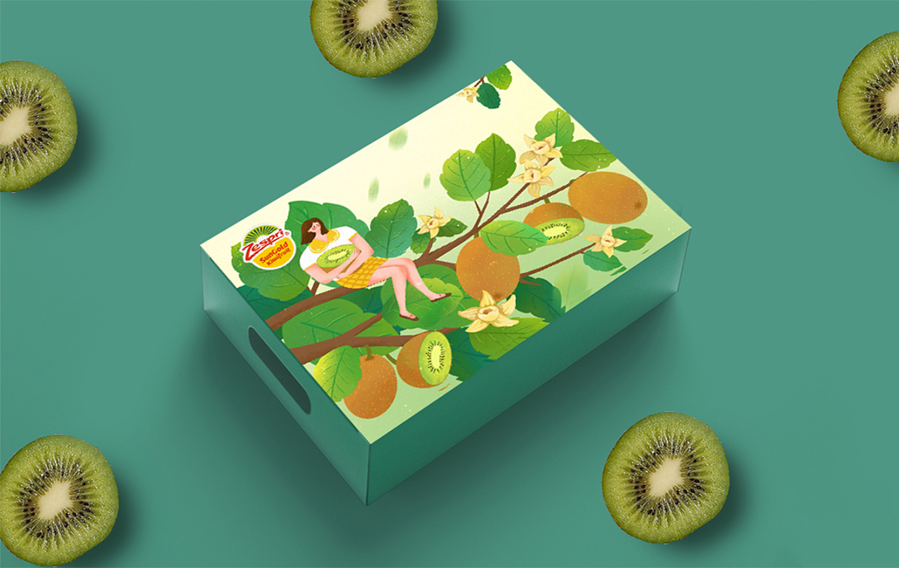 佳沛-奇异果插画包装设计|平面|包装|狼耕创意设计 - 原创作品 - 站酷