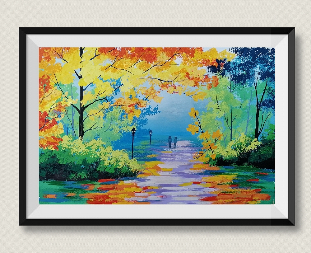 水粉风景|纯艺术|绘画|之木__临摹作品-站酷zcool