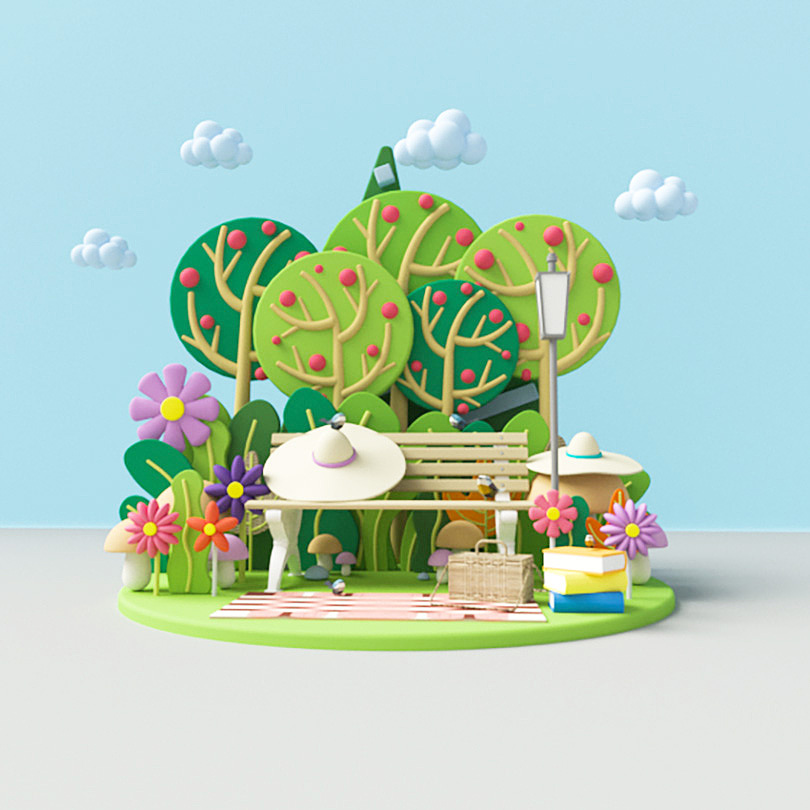 植树节美陈练习（图ZMjUzMzUwMTQ0） - 场景 - 站酷设计师Meiji0824原创素材 - 站酷ZCOOL