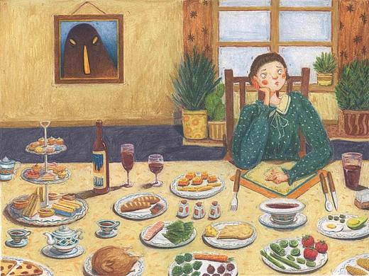 推荐插画作品《The Food Monster》美食怪兽