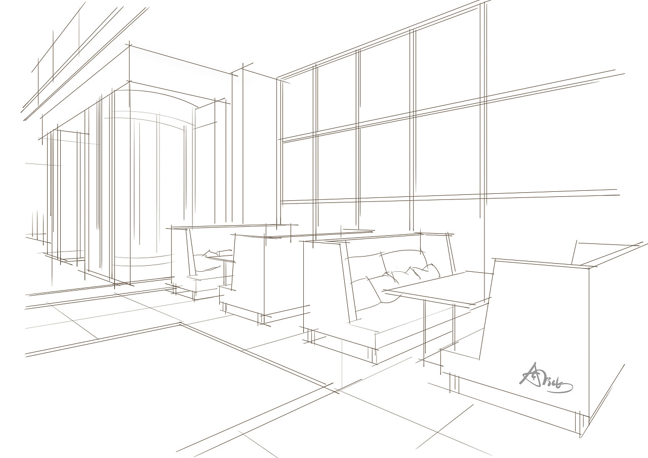 [室内快题设计]茶室、咖啡厅高清手绘图-室内学生资料-筑龙室内设计论坛