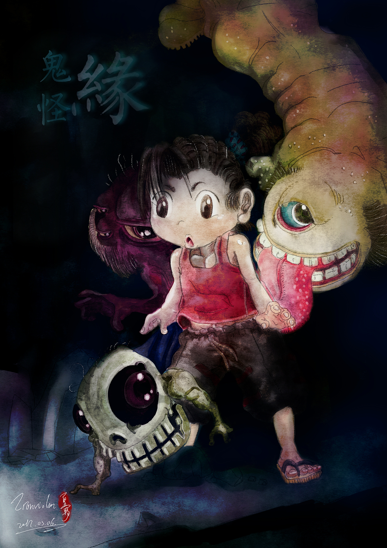 [伪插画]鬼怪缘（图ZMTE2NzAzOTUy） - 艺术插画 - 站酷设计师才北疏原创素材 - 站酷ZCOOL