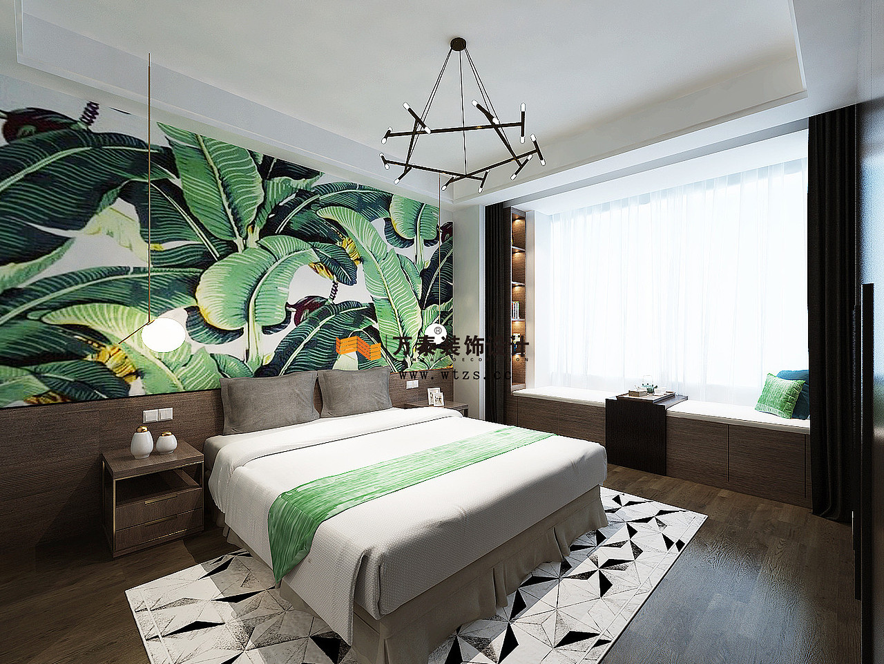 济南万泰装饰漫山香墅-麓府175平北欧现代装修案例