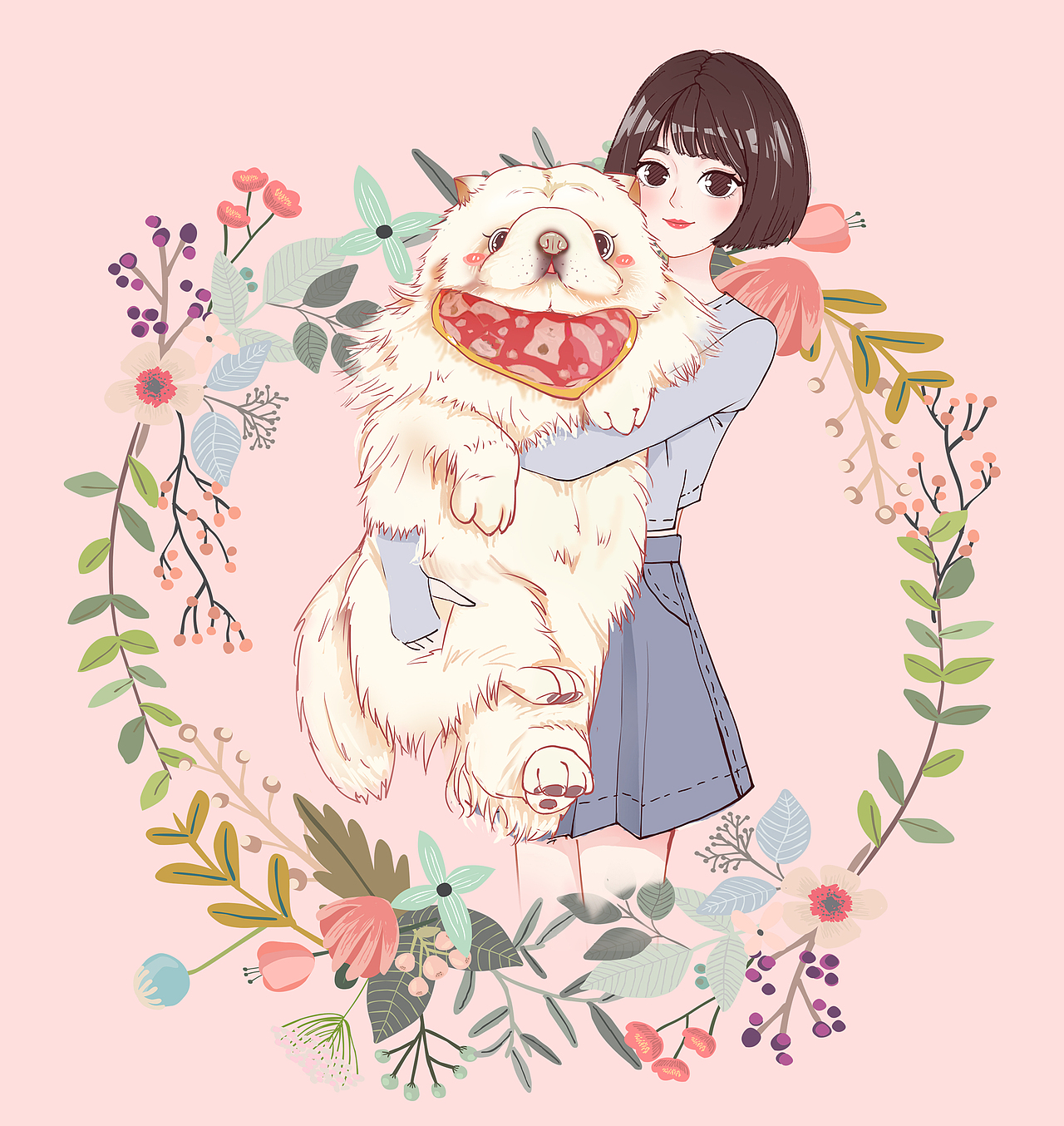 一颗少女心（图ZMTU4NzI0MTA4） - 新锐潮流插画 - 站酷设计师七月Evelyn原创素材 - 站酷ZCOOL