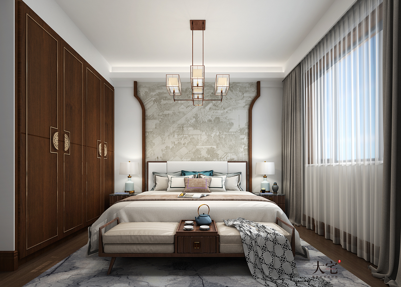 美迪大宅设计院｜长沙复式-万里时代-新中式（图ZMjgwMzg2NzUy） - 家装设计 - 站酷设计师美迪大宅设计院原创素材 - 站酷ZCOOL