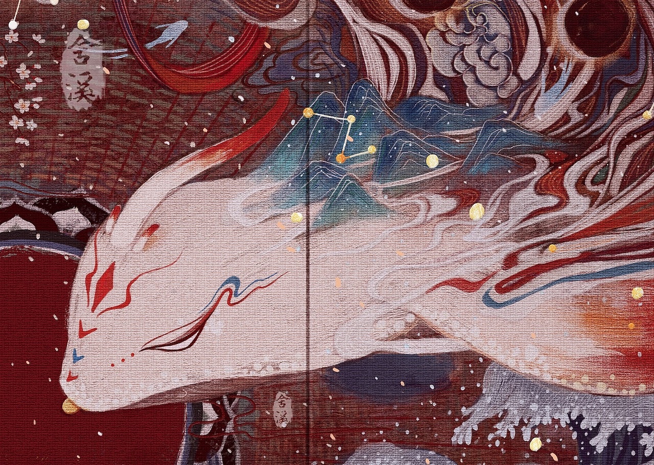 满载星河与君弈-古风插画